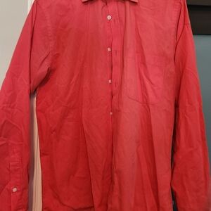 Beverly Hills Polo Club Men's Red Shirt Slim Fit Size 15 34/35